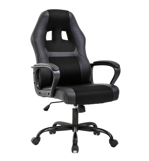 PU Leather Ergonomic Design Adjustable Office Chair Game Chair Black